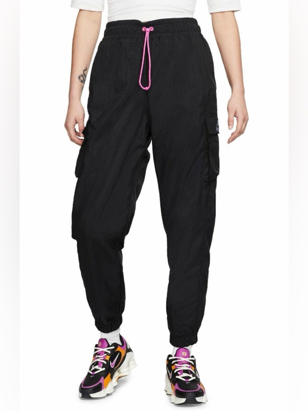 Nike Sportswear Icon Clash Womens Pants Black Fire Pink Size XS